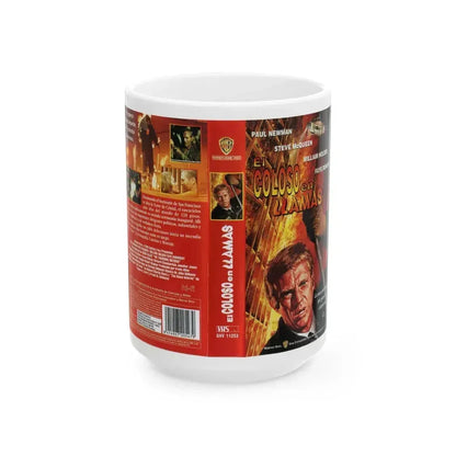EL COLOSO EN LLAMAS (VHS COVER) - White Coffee Mug 15oz - Go Mug Yourself