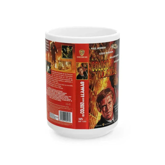 EL COLOSO EN LLAMAS (VHS COVER) - White Coffee Mug 15oz - Go Mug Yourself