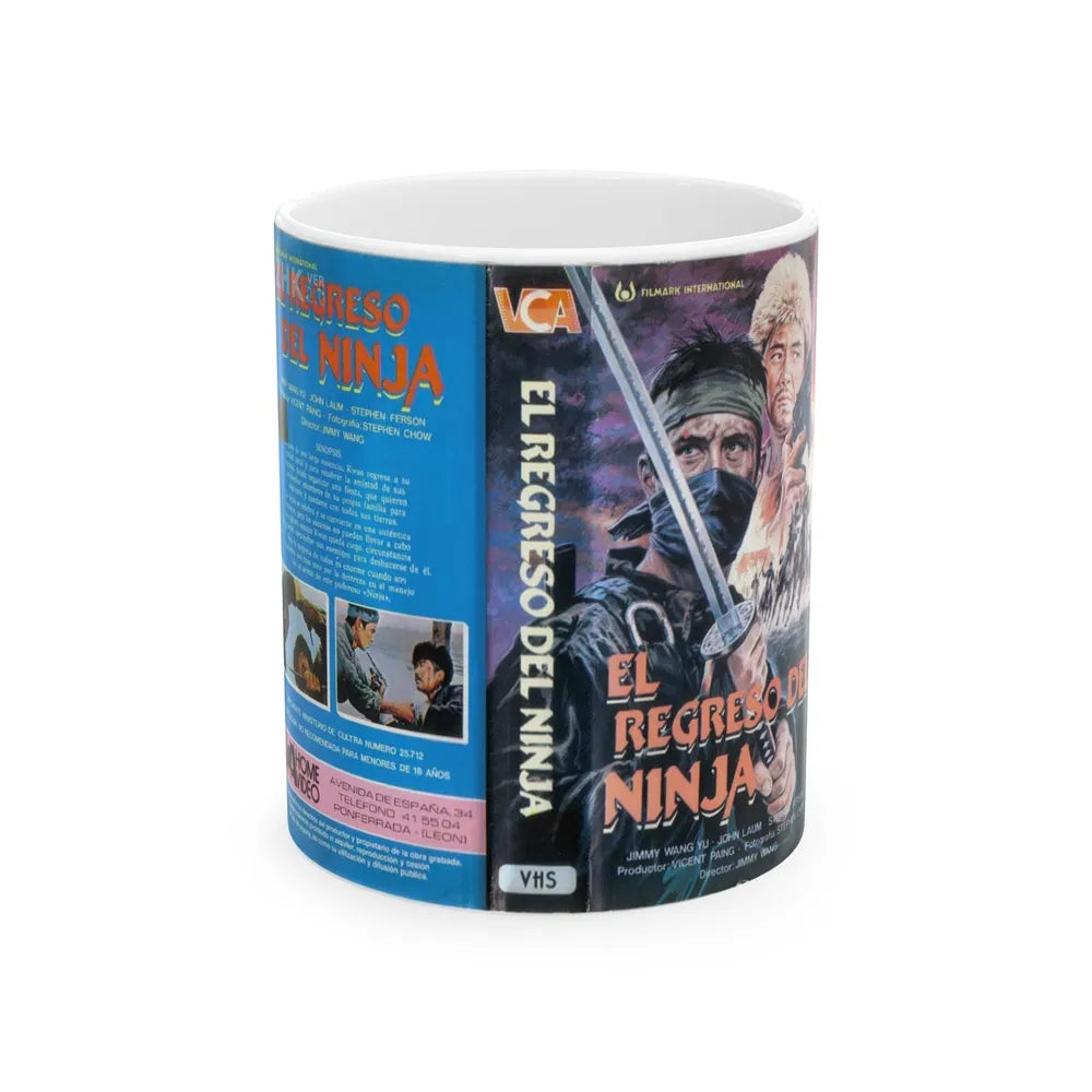 EL REGRESO DEL NINJA (VHS COVER) - White Coffee Mug-11oz-Go Mug Yourself