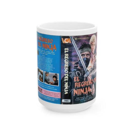 EL REGRESO DEL NINJA (VHS COVER) - White Coffee Mug-15oz-Go Mug Yourself