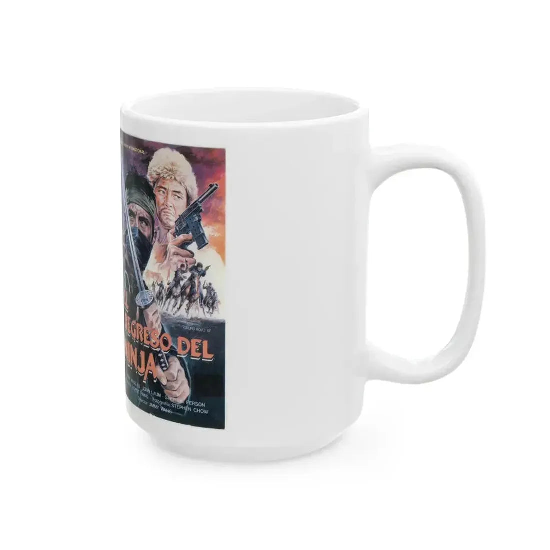 EL REGRESO DEL NINJA (VHS COVER) - White Coffee Mug - Go Mug Yourself