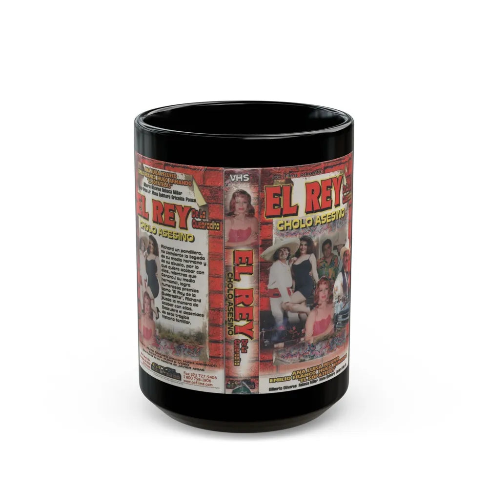 EL REY DE LA QUEBRADITO CHOLO ASESINO ANA LUISA PELUFFO (VHS COVER) - Black Coffee Mug-15oz-Go Mug Yourself