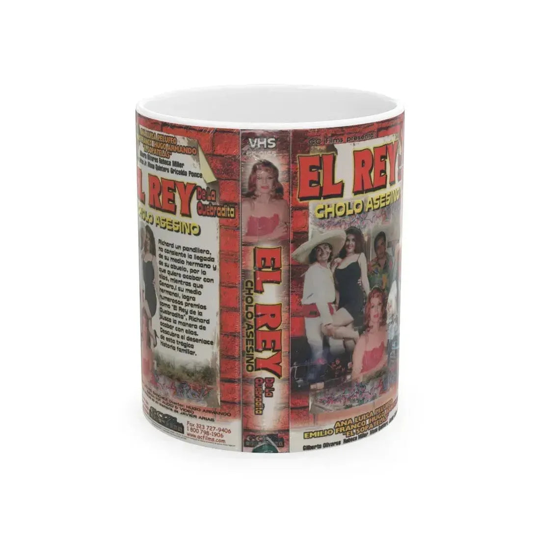EL REY DE LA QUEBRADITO CHOLO ASESINO ANA LUISA PELUFFO (VHS COVER) - White Coffee Mug 11oz - Go Mug Yourself