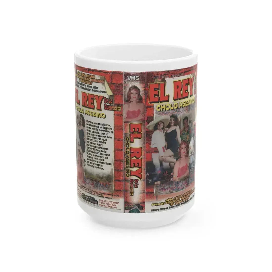 EL REY DE LA QUEBRADITO CHOLO ASESINO ANA LUISA PELUFFO (VHS COVER) - White Coffee Mug 15oz - Go Mug Yourself