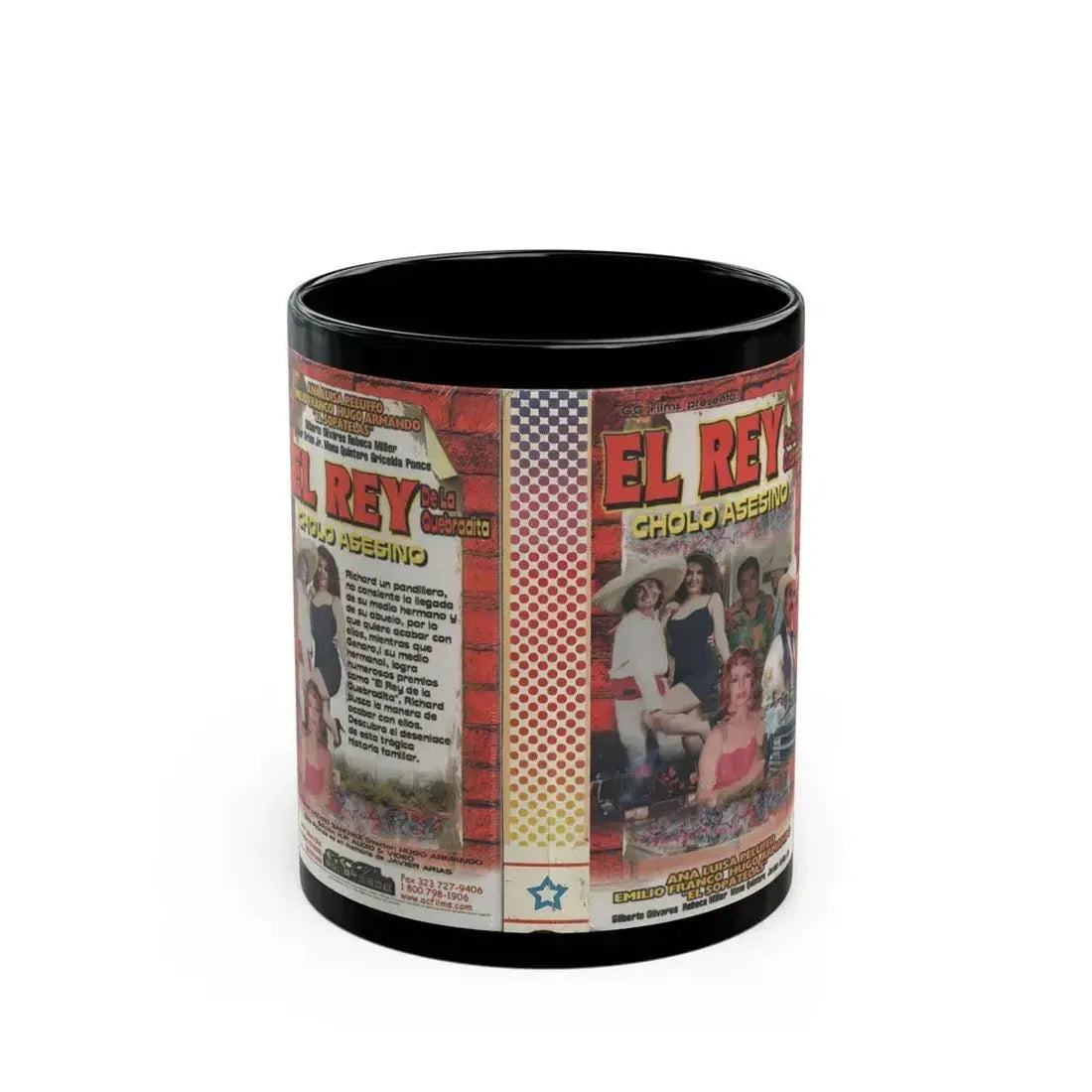 EL REY DE LA QUEBRADITO CHOLO ASESINO (VHS COVER) - Black Coffee Mug 11oz - Go Mug Yourself