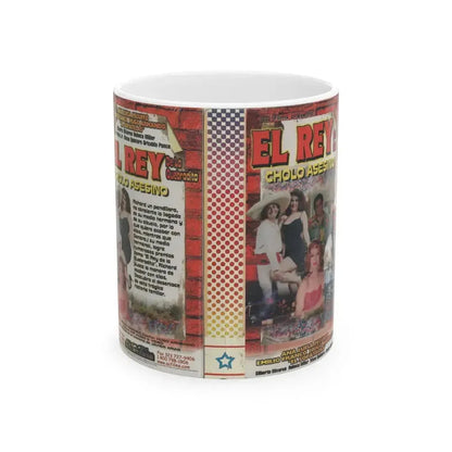 EL REY DE LA QUEBRADITO CHOLO ASESINO (VHS COVER) - White Coffee Mug 11oz - Go Mug Yourself