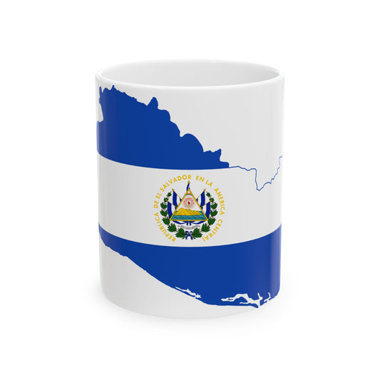El Salvador Stub (El Salvador) White Coffee Mug-11oz-Go Mug Yourself