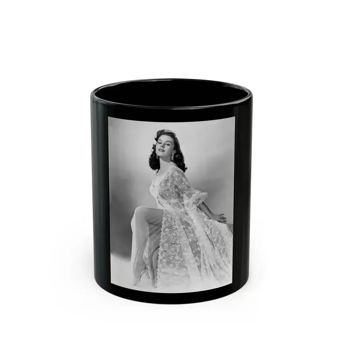Elaine Stewart #101 (Vintage Female Icon) Black Coffee Mug 11oz - Go Mug Yourself