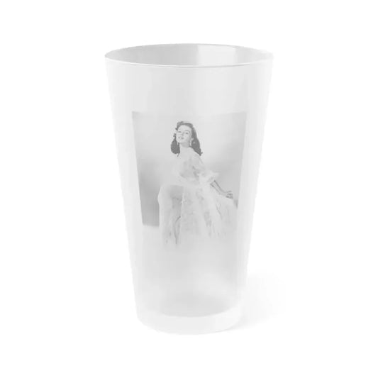 Elaine Stewart #101 (Vintage Female Icon) Frosted Pint Glass 16oz 16oz Frosted - Go Mug Yourself