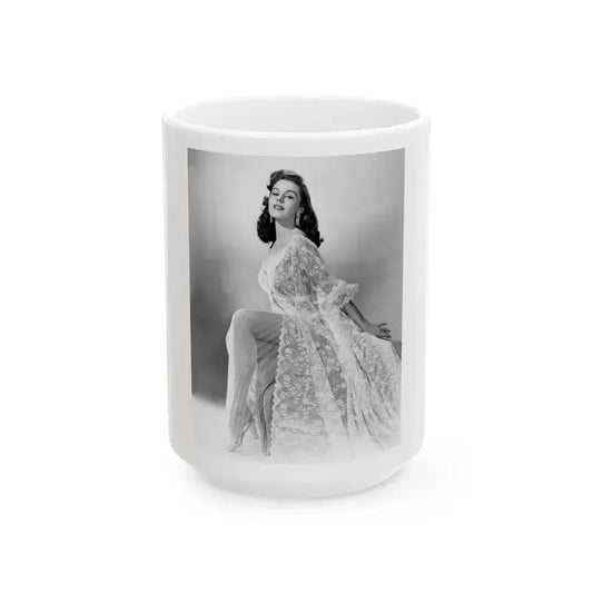 Elaine Stewart #101 (Vintage Female Icon) White Coffee Mug 15oz - Go Mug Yourself