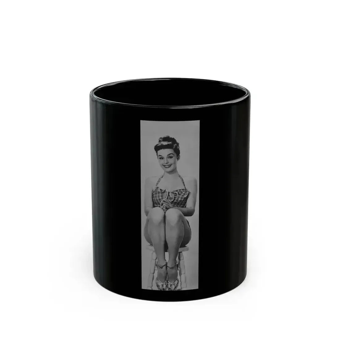Elaine Stewart #110 (Vintage Female Icon) Black Coffee Mug 11oz - Go Mug Yourself