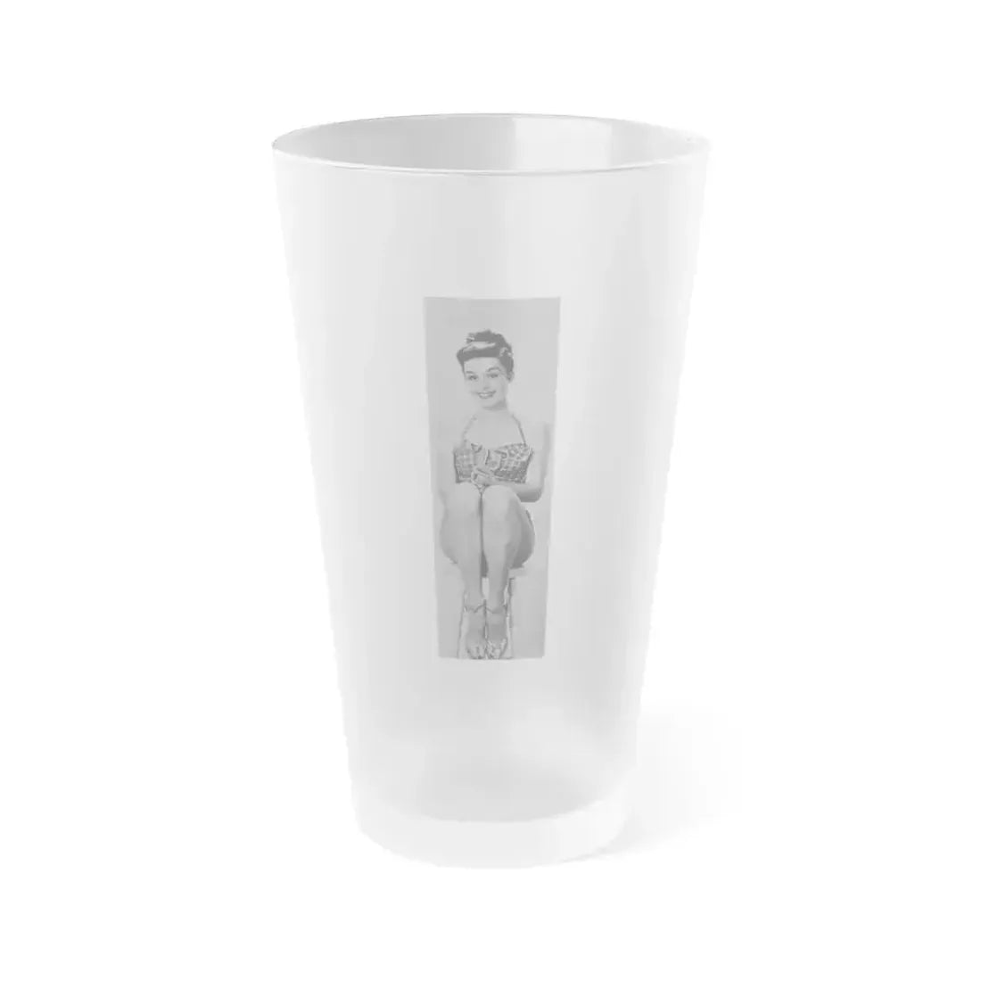 Elaine Stewart #110 (Vintage Female Icon) Frosted Pint Glass 16oz 16oz Frosted - Go Mug Yourself