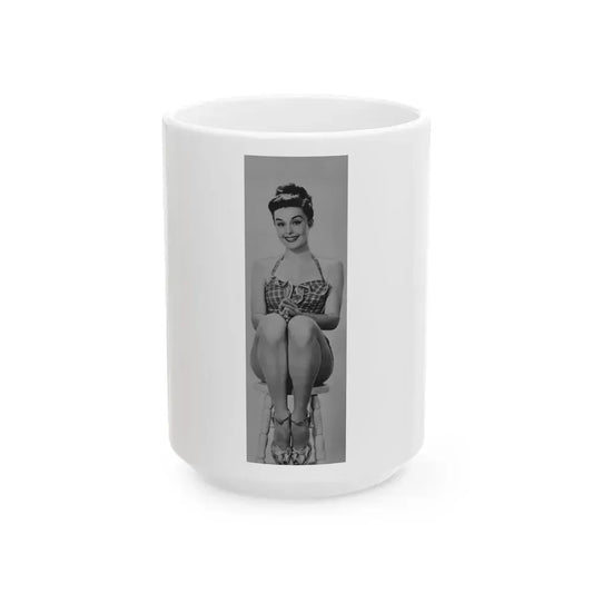 Elaine Stewart #110 (Vintage Female Icon) White Coffee Mug 15oz - Go Mug Yourself