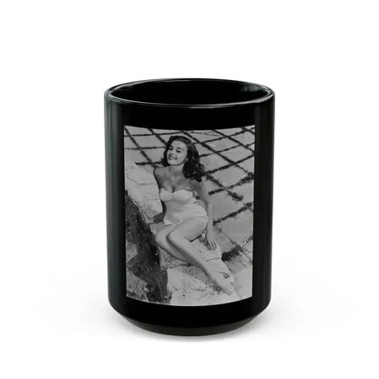 Elaine Stewart #112 (Vintage Female Icon) Black Coffee Mug 15oz - Go Mug Yourself