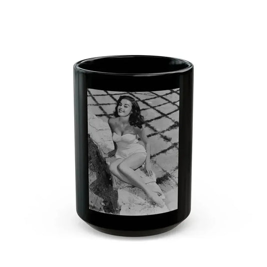 Elaine Stewart #112 (Vintage Female Icon) Black Coffee Mug 15oz - Go Mug Yourself