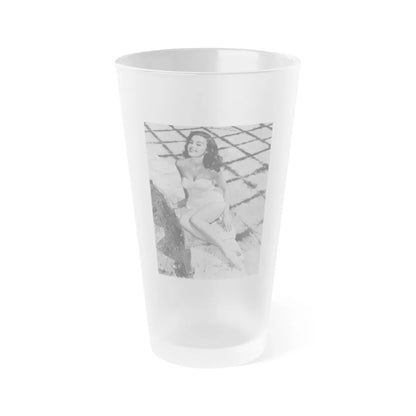 Elaine Stewart #112 (Vintage Female Icon) Frosted Pint Glass 16oz-16oz-Frosted-Go Mug Yourself