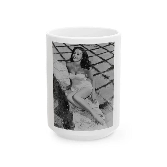 Elaine Stewart #112 (Vintage Female Icon) White Coffee Mug 15oz - Go Mug Yourself