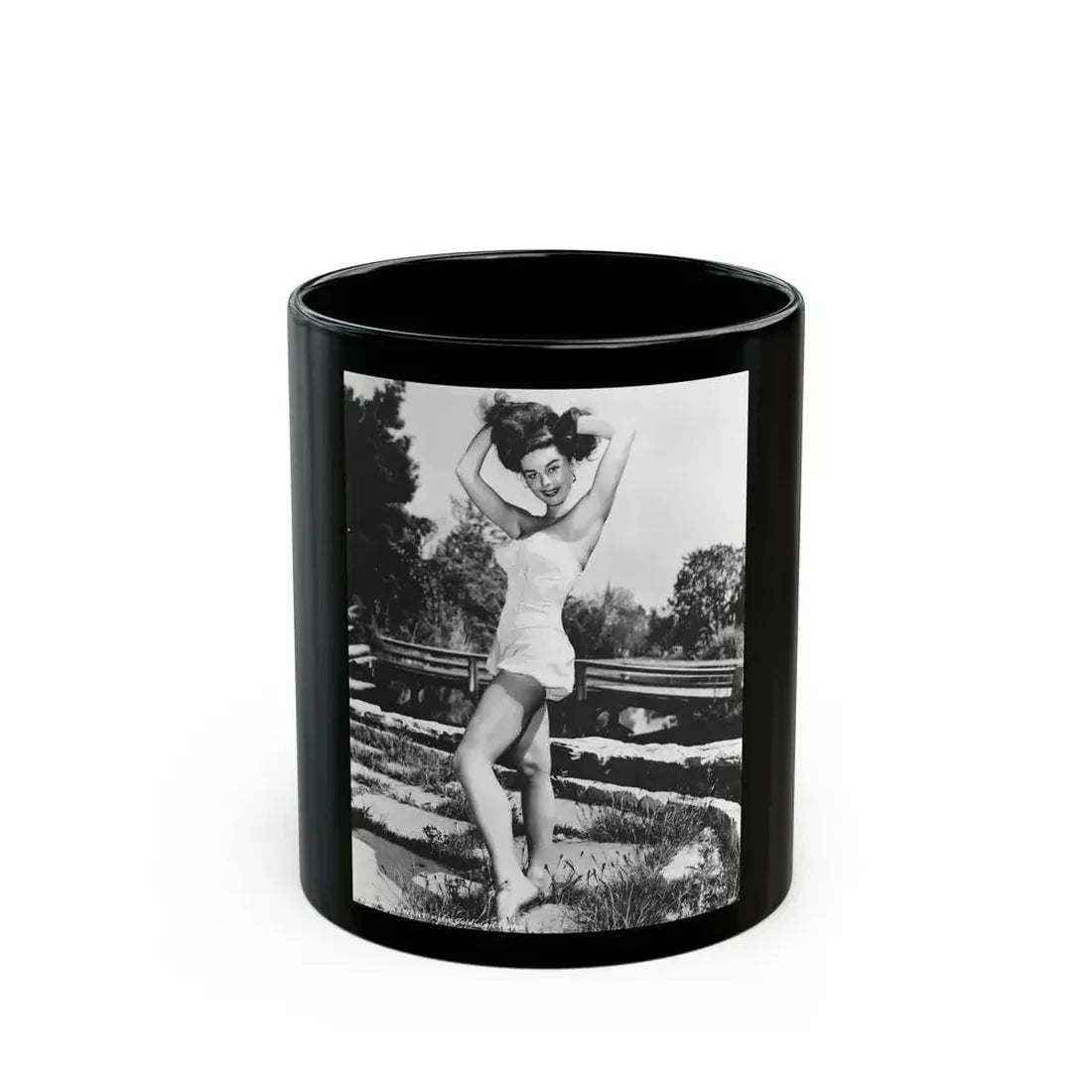 Elaine Stewart #113 (Vintage Female Icon) Black Coffee Mug 11oz - Go Mug Yourself