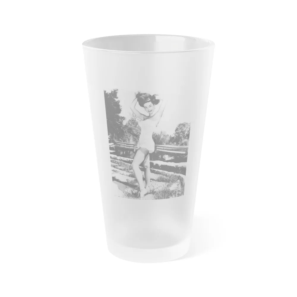 Elaine Stewart #113 (Vintage Female Icon) Frosted Pint Glass 16oz-16oz-Frosted-Go Mug Yourself