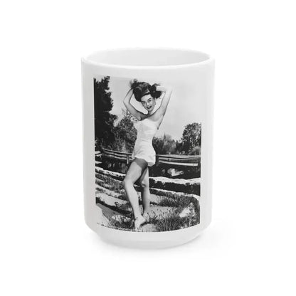 Elaine Stewart #113 (Vintage Female Icon) White Coffee Mug 15oz - Go Mug Yourself