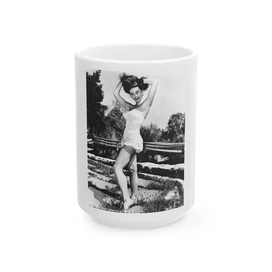 Elaine Stewart #113 (Vintage Female Icon) White Coffee Mug 15oz - Go Mug Yourself