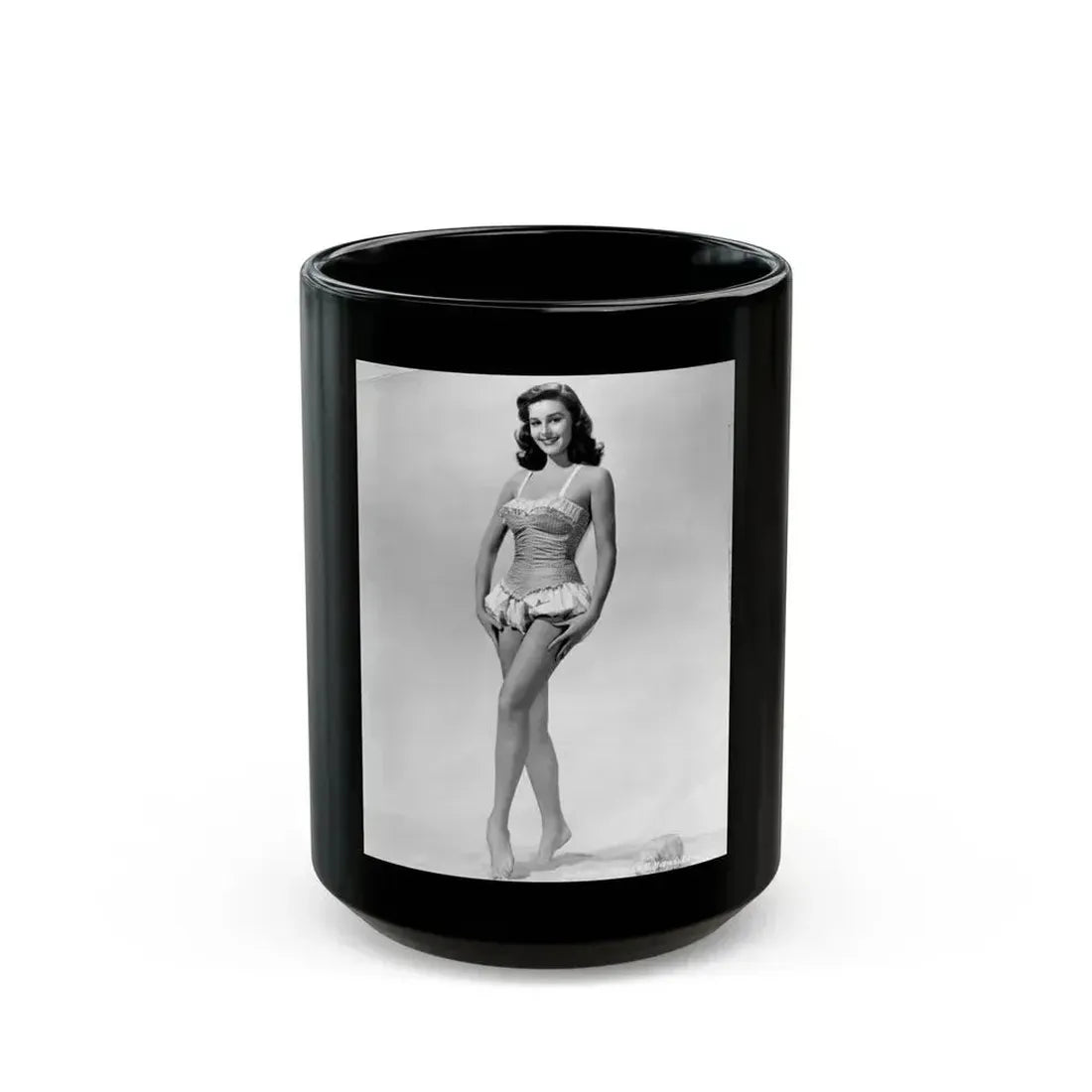 Elaine Stewart #115 (Vintage Female Icon) Black Coffee Mug 15oz - Go Mug Yourself