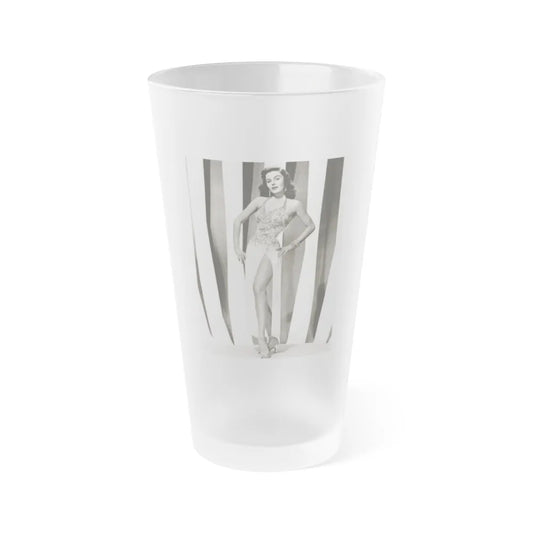 Elaine Stewart #117 1 (Vintage Female Icon) Frosted Pint Glass 16oz-16oz-Frosted-Go Mug Yourself