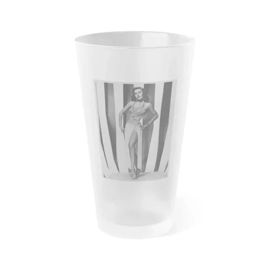 Elaine Stewart #117 (Vintage Female Icon) Frosted Pint Glass 16oz 16oz Frosted - Go Mug Yourself