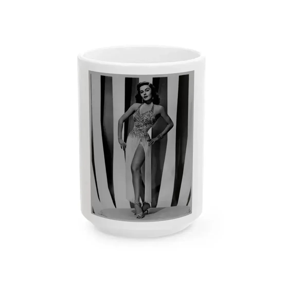 Elaine Stewart #117 (Vintage Female Icon) White Coffee Mug 15oz - Go Mug Yourself