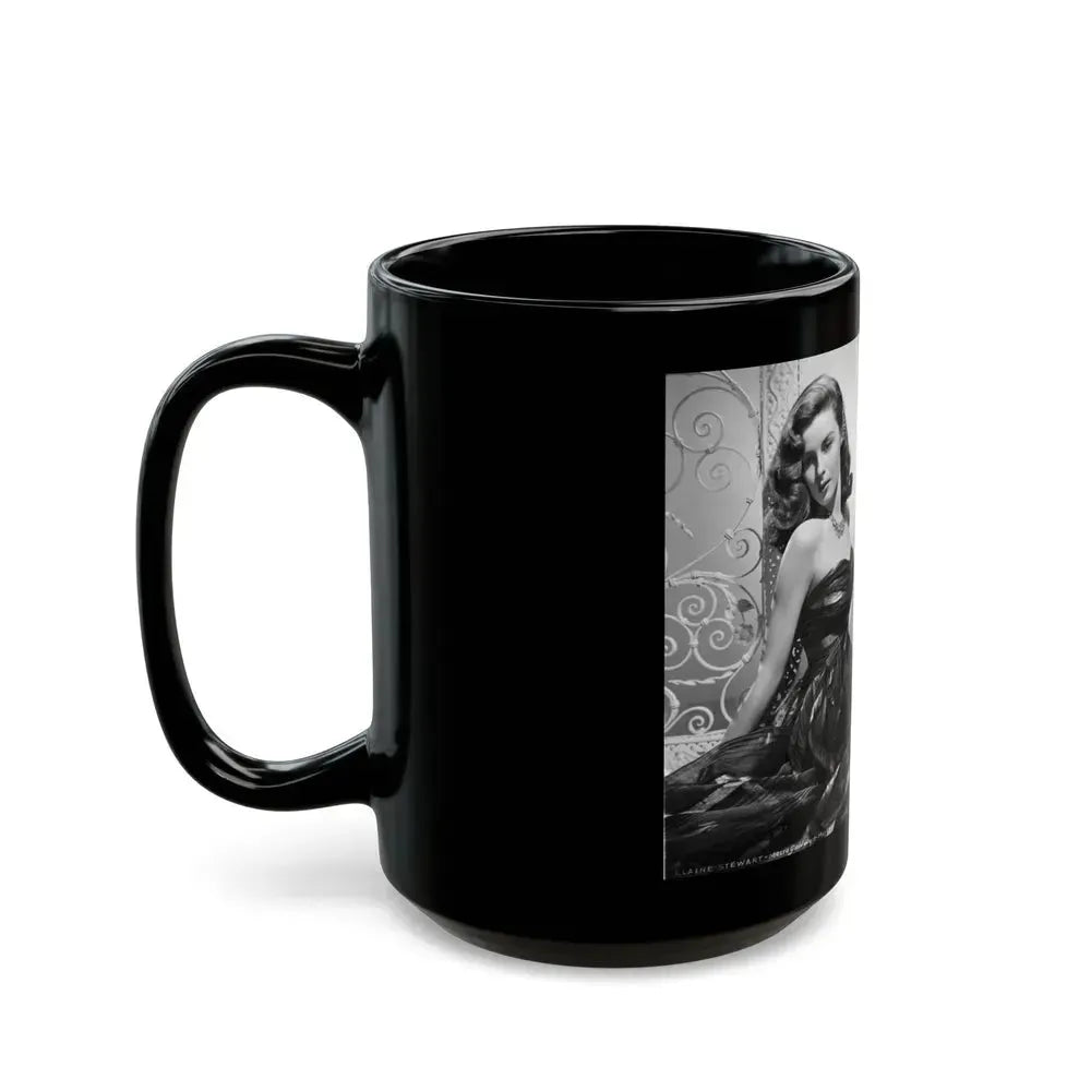 Elaine Stewart #118 (Vintage Female Icon) Black Coffee Mug - Go Mug Yourself