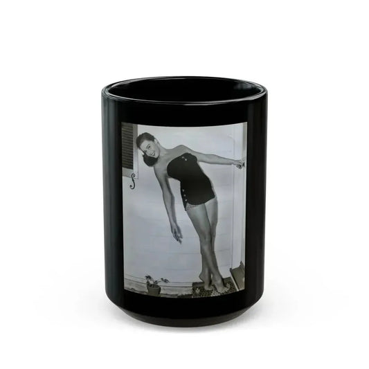 Elaine Stewart #120 (Vintage Female Icon) Black Coffee Mug 15oz - Go Mug Yourself