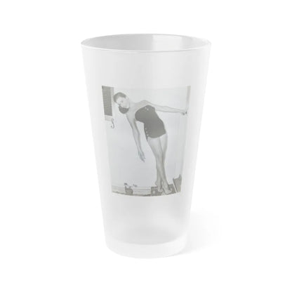 Elaine Stewart #120 (Vintage Female Icon) Frosted Pint Glass 16oz-16oz-Frosted-Go Mug Yourself