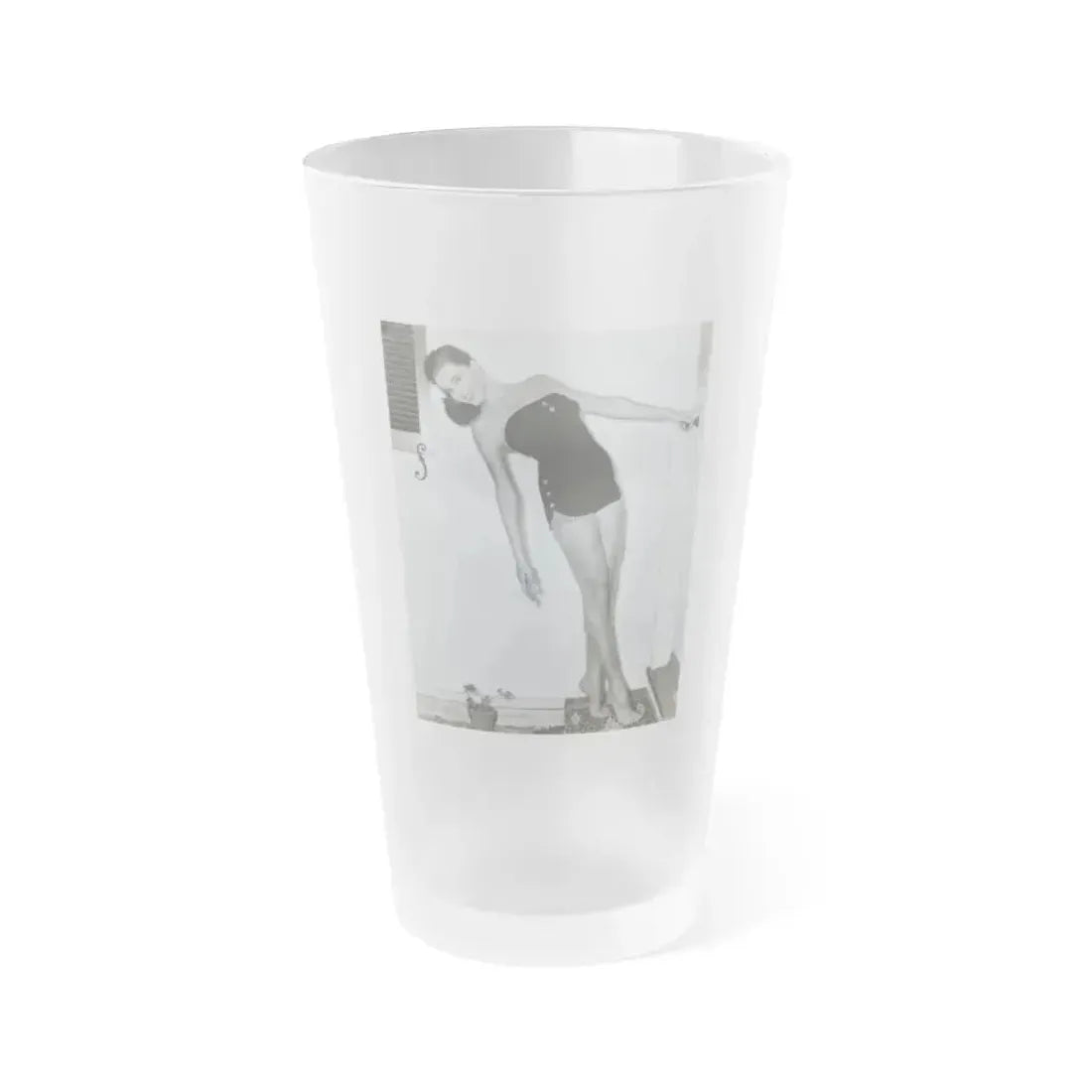 Elaine Stewart #120 (Vintage Female Icon) Frosted Pint Glass 16oz 16oz Frosted - Go Mug Yourself