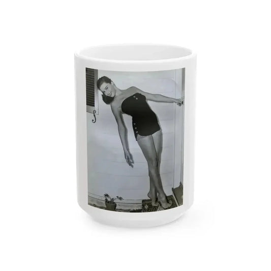 Elaine Stewart #120 (Vintage Female Icon) White Coffee Mug 15oz - Go Mug Yourself