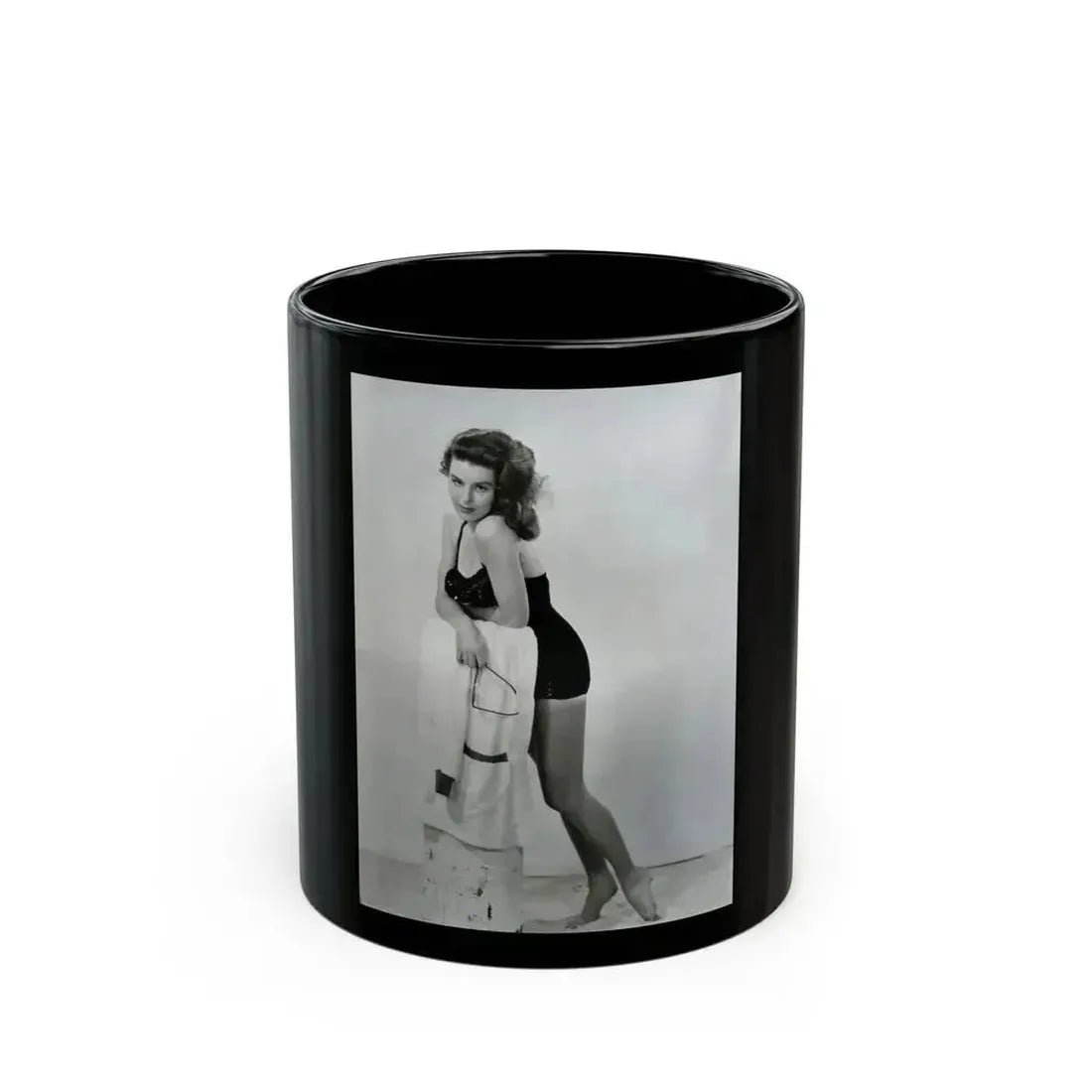 Elaine Stewart #121 (Vintage Female Icon) Black Coffee Mug 11oz - Go Mug Yourself