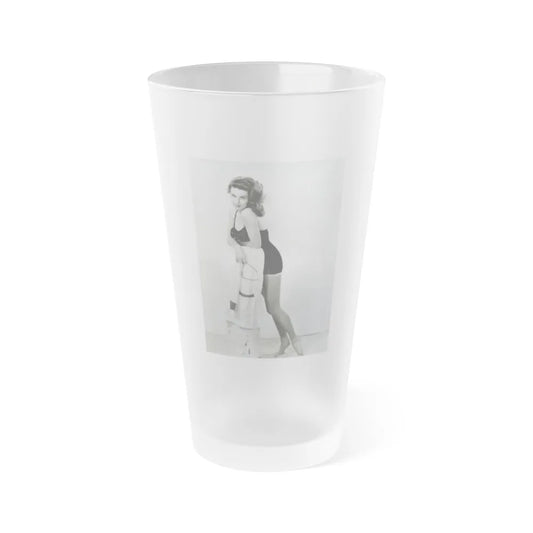 Elaine Stewart #121 (Vintage Female Icon) Frosted Pint Glass 16oz-16oz-Frosted-Go Mug Yourself