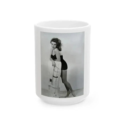 Elaine Stewart #121 (Vintage Female Icon) White Coffee Mug 15oz - Go Mug Yourself