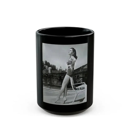 Elaine Stewart #122 (Vintage Female Icon) Black Coffee Mug 15oz - Go Mug Yourself