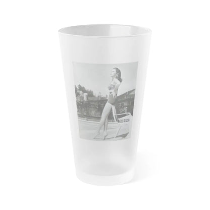 Elaine Stewart #122 (Vintage Female Icon) Frosted Pint Glass 16oz-16oz-Frosted-Go Mug Yourself