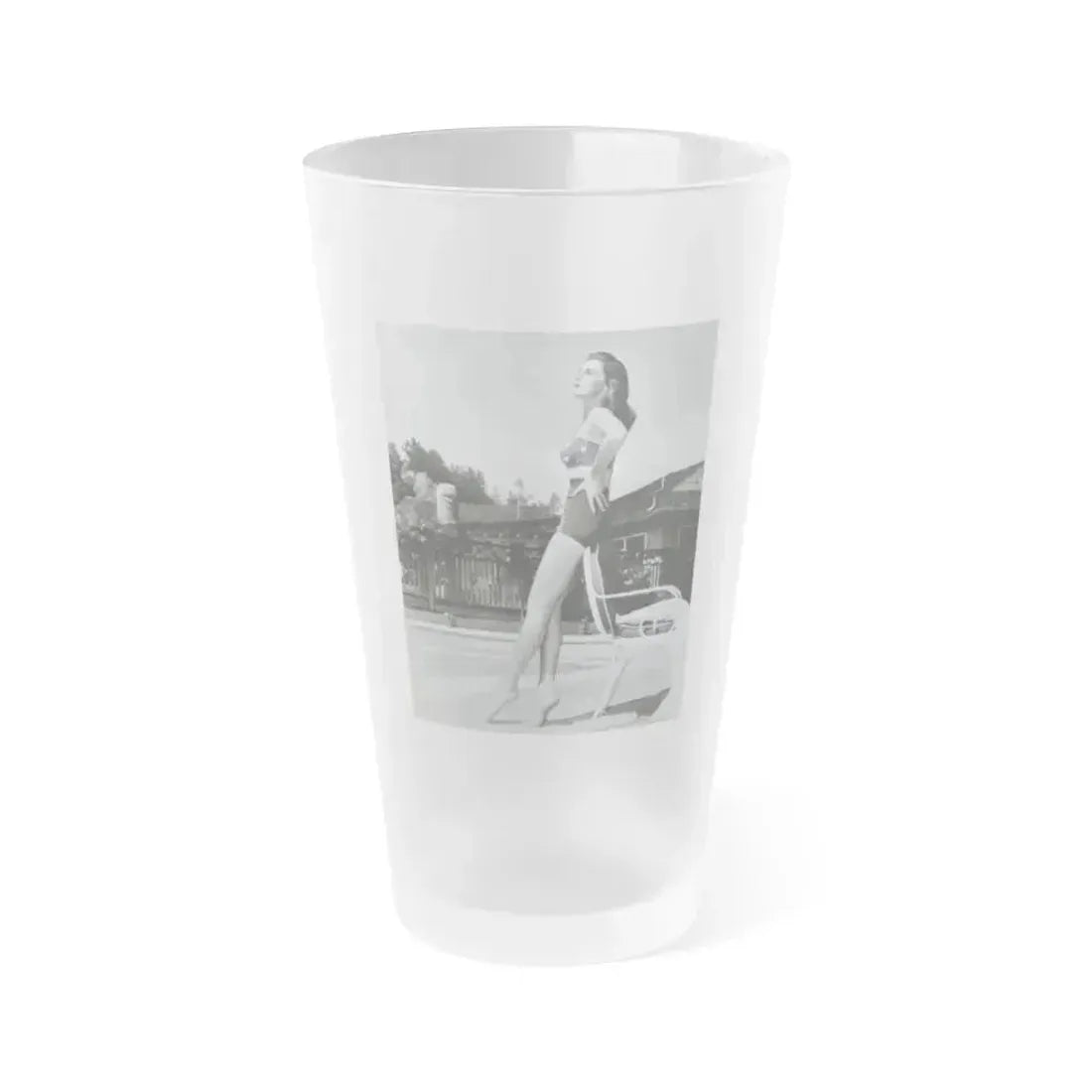 Elaine Stewart #122 (Vintage Female Icon) Frosted Pint Glass 16oz 16oz Frosted - Go Mug Yourself