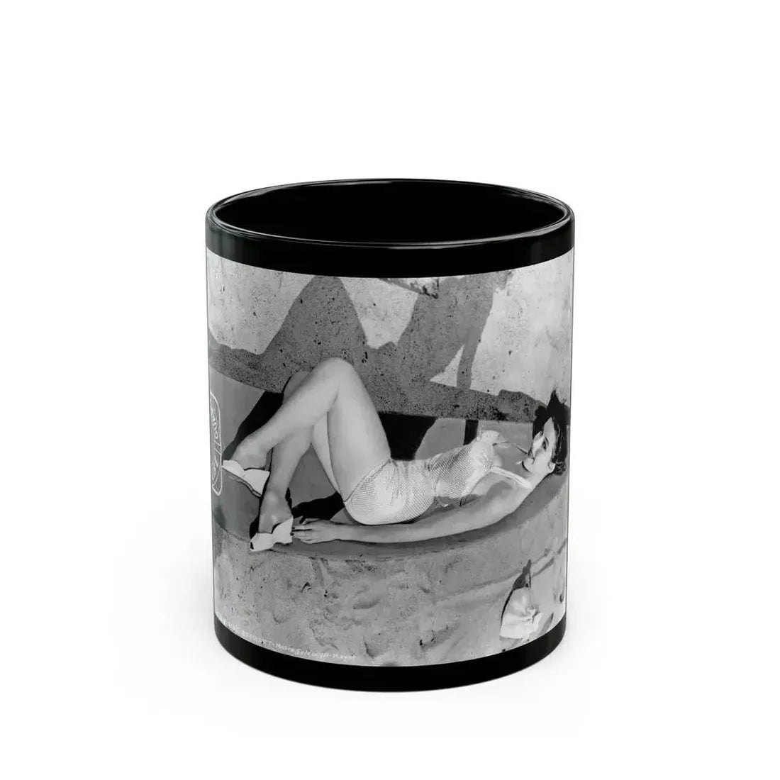 Elaine Stewart #129 (Vintage Female Icon) Black Coffee Mug 11oz - Go Mug Yourself