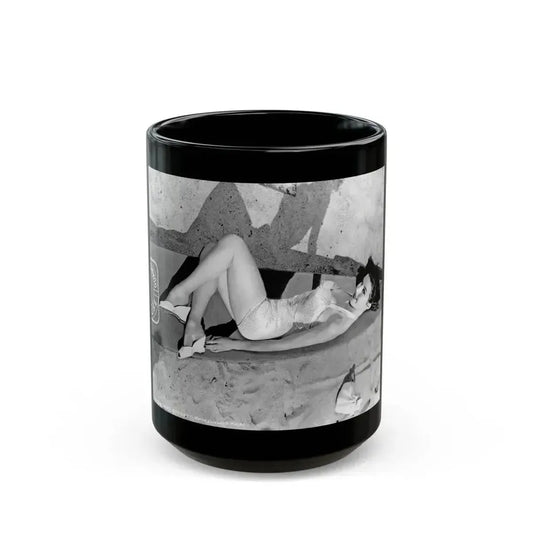 Elaine Stewart #129 (Vintage Female Icon) Black Coffee Mug 15oz - Go Mug Yourself