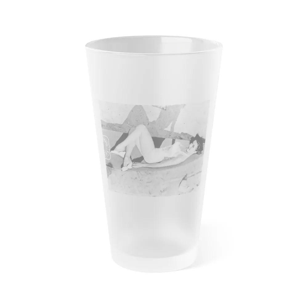 Elaine Stewart #129 (Vintage Female Icon) Frosted Pint Glass 16oz-16oz-Frosted-Go Mug Yourself