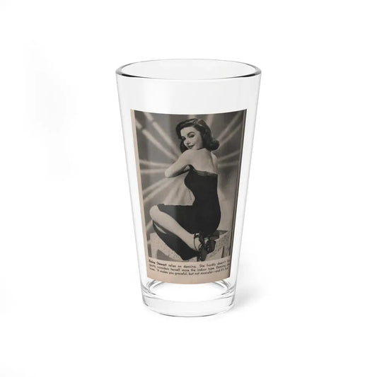 Elaine Stewart #131 - 1 B&W Photo & Caption from Modern Screen Mag. July '55 (Vintage Female Icon) Pint Glass 16oz 16oz - Go Mug Yourself