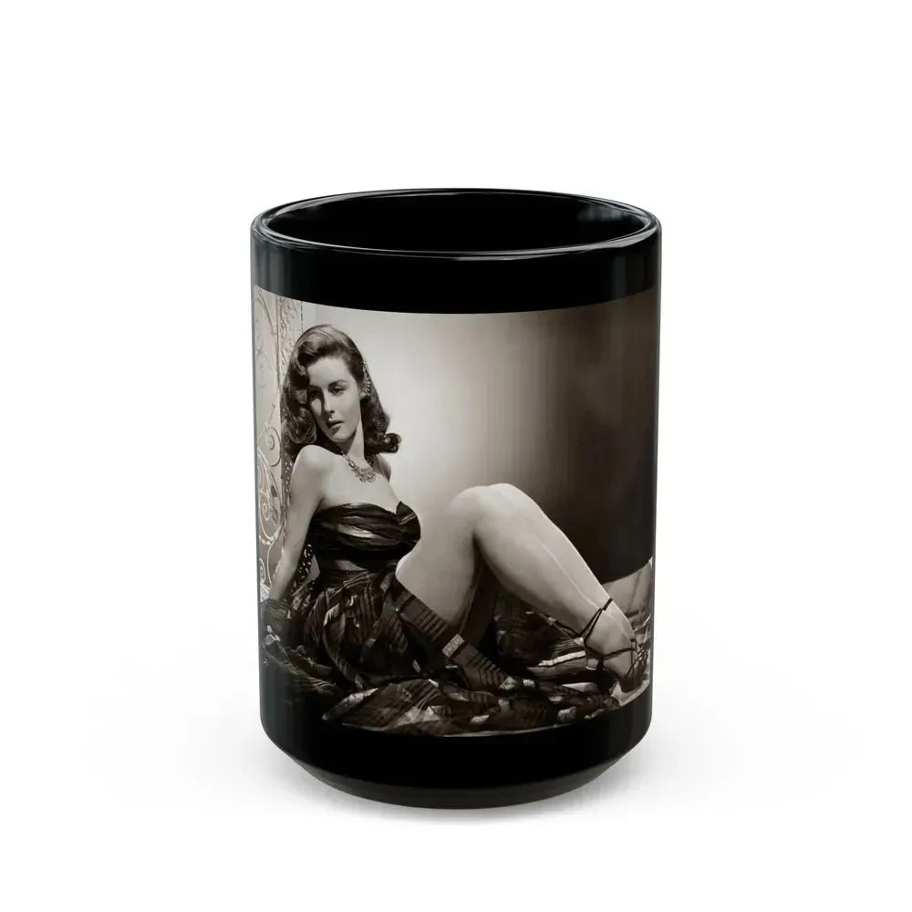 Elaine Stewart #132 (Vintage Female Icon) Black Coffee Mug 15oz - Go Mug Yourself