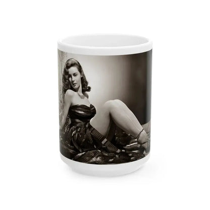 Elaine Stewart #132 (Vintage Female Icon) White Coffee Mug 15oz - Go Mug Yourself