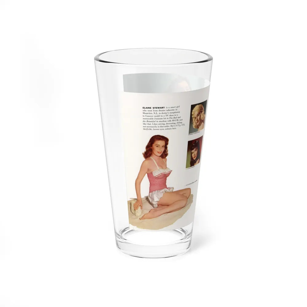 Elaine Stewart #138 - Modern Screen Pin-Ups Magazine Issue #1 (Vintage Female Icon) Pint Glass 16oz-Go Mug Yourself