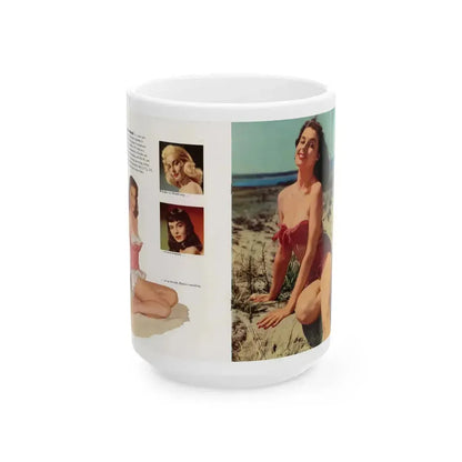 Elaine Stewart #138 - Modern Screen Pin-Ups Magazine Issue #1 (Vintage Female Icon) White Coffee Mug 15oz - Go Mug Yourself
