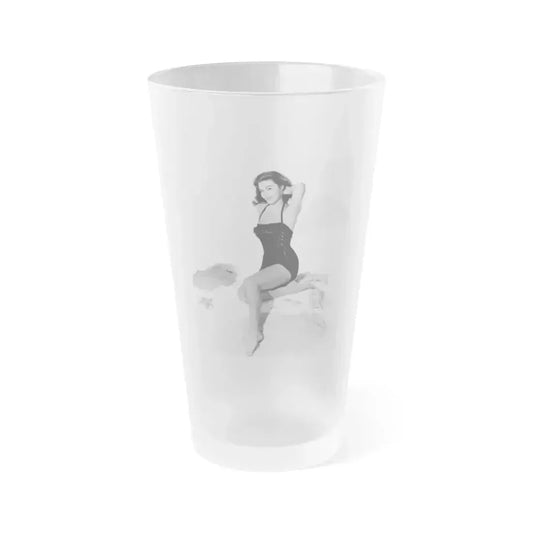 Elaine Stewart #141 (Vintage Female Icon) Frosted Pint Glass 16oz 16oz Frosted - Go Mug Yourself