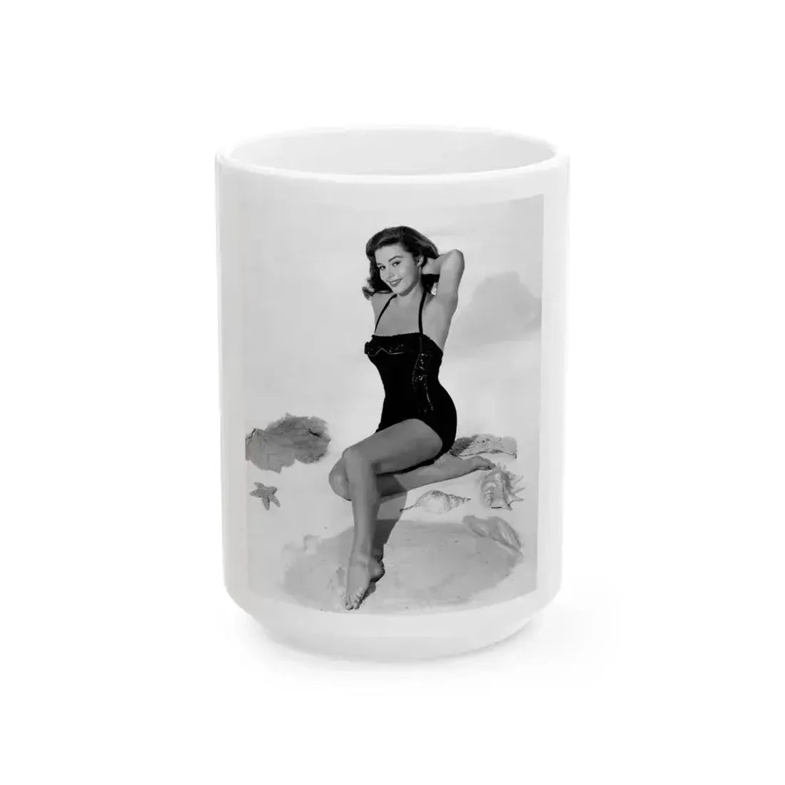 Elaine Stewart #141 (Vintage Female Icon) White Coffee Mug 15oz - Go Mug Yourself